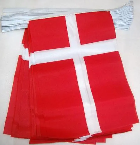 FAHNENKETTE DÄNEMARK 6 meter mit 20 flaggen 21x14cm von AZ FLAG