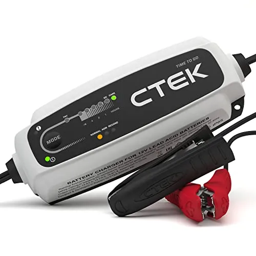 CTEK CT5 Time to Go - 12V Batterieladegerät mit Countdown-Funktion - Fahrzeugbatterie-Ladegeräte mit innovativer Countdown-Anzeige für präzise Ladezeiten. Ideal für eine effiziente und sichere Batteriewartung, inklusive Rekonditionierungs- und AGM-Modus.