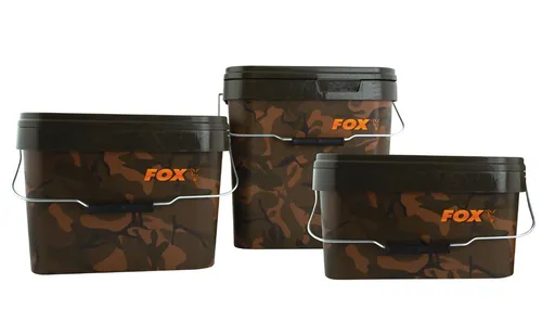 Fox Camo Square Carp Bucket Eimer, Volumen:17 Liter - 25x28x30cm