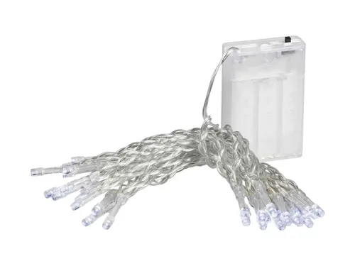 Linder Exclusiv GmbH LED-Lichterkette, Batterie 2,85m 20 LEDs kaltweiß für Innen transparentes Kabel weiß 3.05 m