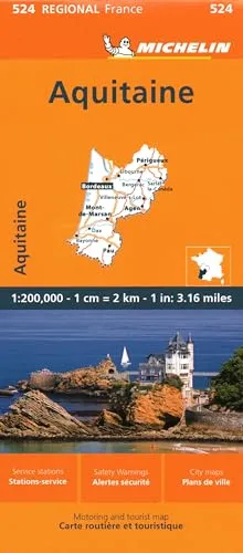 Michelin Regional France Aquitaine Map (Michelin Maps, 524)
