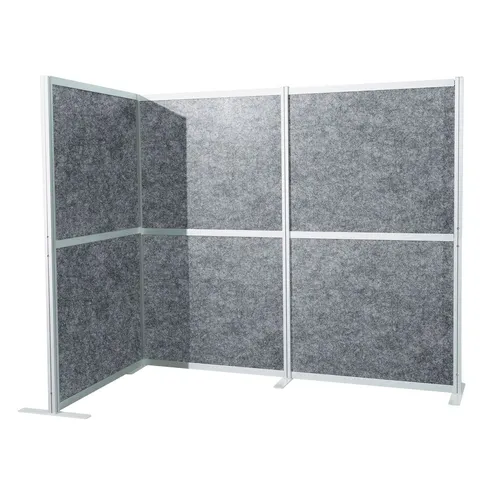 Akustik Trennwand Panel Sichtschutz L-Form für Büros - Eck-Wand für optimale Raumteilung, verbessert die Akustik und sorgt für Privatsphäre im Büro.