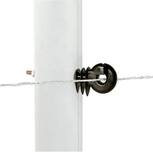 Kerbl Weidenzaun Ringisolatoren 25 Stück für Rohrpfahl - 25 robuste Ringisolatoren für Elektrozaunanlagen, mit verzinkter 6 mm Stütze. Ideal für präzise Montage und langlebige Befestigung von Litze, Seil oder Draht. Wetterfest und UV-beständig für den Außeneinsatz.