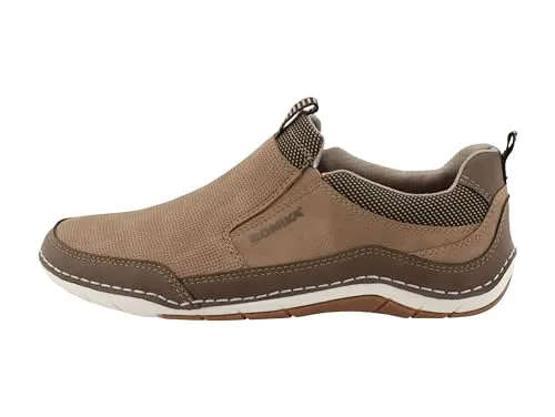 Slipper ROMIKA Herren Gr. 45 - Beige Casual Halbschuh - Herren-Slipper aus Lederimitat und Textil mit Wechselfußbett für individuellen Komfort, ideal für lässige Outfits.