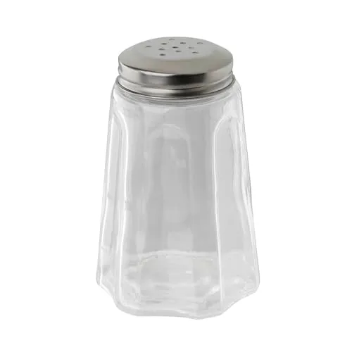 FMprofessional 22502 Salzstreuer 280ml, Glas/Edelstahl, Durchsichtig,silber