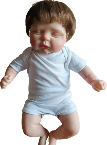 49CM Reborn Baby Soft Body Peaches Puppe mit 3D-Haut, mehrere Schichten Malerei mit Handwurzel Hiar Touch Doll