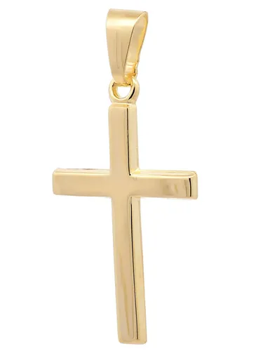 Kettenanhänger Gold Anhänger Kreuz massiv 585 - 14 Karat Gold - Eleganter Kettenanhänger aus 14 Karat Gelbgold, ideal für besondere Anlässe. Hohe Qualität und zeitloses Design machen ihn zum perfekten Schmuckstück für jeden Geschmack.