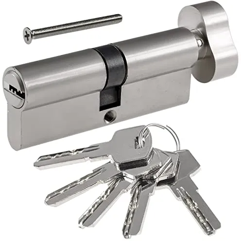 Schließzylinder mit Knauf Türschloss 40/40mm 80mm Zylinderschloss Profilzylinder inkl. 5 Sicherheits-Schlüsseln