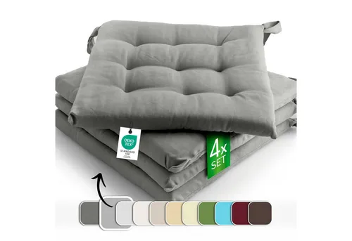 etérea Sitzkissen 40x40 cm - Himmlischer Komfort für drinnen und draußen - Stuhlkissen in himmlischer Qualität, perfekt für Stühle und Gartenmöbel. Strapazierfähig, maschinenwaschbar und mit Bändern für sicheren Halt – ideal für stilvolle Akzente im Innen- und Außenbereich.