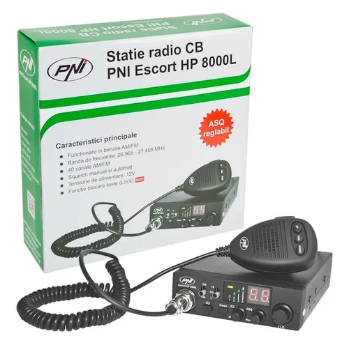 PNI ESCORT HP 8000L CB-Funkgerät - Tragbares CB-Funkgerät für den Zigarettenanzünder, ideal für unterwegs. Mit ASQ-Funktion und Key Lock Switch für zusätzlichen Komfort.