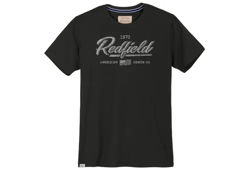 redfield Rundhalsshirt Redfield T-Shirt bedruckt in Herren Übergrößen, schwarz