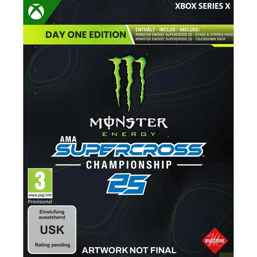 Monster Energy Supercross 2025 Day One Edition - XBSX [EU Version] - Rasante Supercross-Action mit realistischen Strecken und Crossplay-Funktion. Erlebe den neuen Karrieremodus und meistere jede Runde dank dynamischer Bodenverhältnisse.