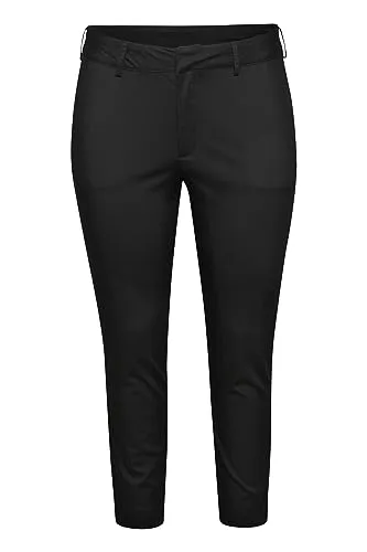 KAFFE CURVE Casual Hose KCleana Damen Hose Slim Fit Große Größen Casual Chino Stoffhose 48, Black Deep 48