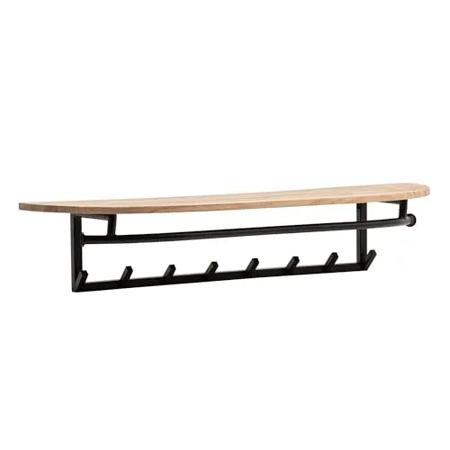 FINEBUY Wandgarderobe Akazie Massivholz 100cm