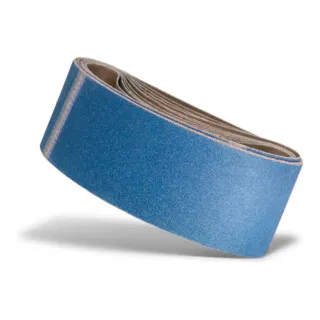 MENZER Blue Schleifbänder 457 x 75 mm, K36 (10 Stk.) für Handbandschleifer - Hochwertige Blue Schleifbänder für Holz- und Metallbearbeitung. Mit selbstschärfenden Zirkonkorund-Körnern für hohen Abtrag und lange Lebensdauer. Ideal für den professionellen Einsatz.