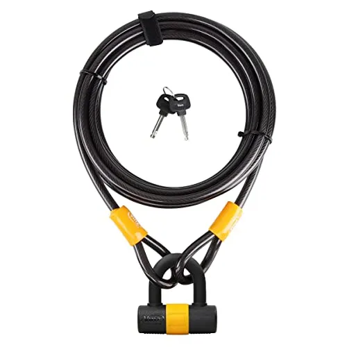 VINZ Kinabalu Kabelschloss | 5m Stahlseil mit Schloss - Kabelschloss (ø12mm) aus hochbelastbarem Kohlenstoffstahl, wasserdicht und korrosionsgeschützt. Ideal für Fahrräder, Boote und Gartenmöbel - Sicherheit und Flexibilität vereint!
