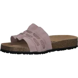 Tamaris Damen Sandalen 1-27410-20 Rosa - Bequeme Pantoletten für den Sommer - Pantoletten aus Veloursleder in Soft Rose mit rutschhemmender Sohle und anatomisch geformtem Fußbett für optimalen Tragekomfort an warmen Tagen.