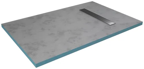Marwell Duschwanne, silber, 140cm x 4cm x 90cm - Elegante, extraflache Duschwanne für barrierefreien Einbau, ideal für moderne Bäder. Mit seitlichem Ablauf und robustem Material für langlebige Nutzung.