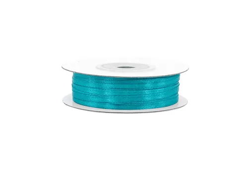 Creativery Satinband, Satinband 3mm x 50m Rolle Türkis