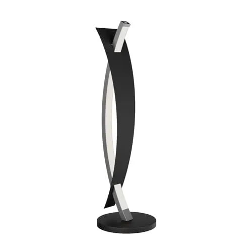 Lucande Marija Tischleuchte Black/Gold - 61.5 cm - Elegante Tischleuchte in Schwarz/Gold mit dimmbarem LED-Modul für harmonisches, indirektes Licht. Ideal für stilvolle Akzente in jedem Raum.