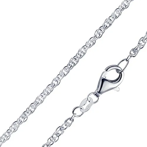 MATERIA Doppel Ankerkette Silber 925 – Elegante Damen Halskette - Hochwertige 2mm Doppelankerkette aus 925 Sterling Silber, erhältlich in 5 Längen. Leicht und elegant, perfekt für jeden Anlass. Mit Anlaufschutz für langanhaltenden Glanz.