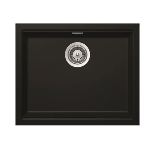 Schock Kiruna N-100L-A Granitspüle - Reversible Cristadur Green Line, Black Edition - Sanitäranlagen & Zubehör - Nachhaltige Quarzkomposit-Spüle mit über 99% natürlichen Rohstoffen, ideal für umweltbewusste Küchen.
