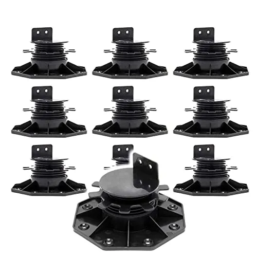 XPOtool Set 10x Stelzlager für Terrassen, 2700kg, 33-64mm, höhenverstellbare Stellfüße für Terrassendielen, Platten und Planken
