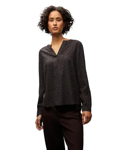 STREET ONE Langarmbluse in Braun - Größe 34 EU - Moderne Bluse aus 100% Viskose, pflegeleicht bei 30°C, ideal für stilvolle Outfits im Alltag.
