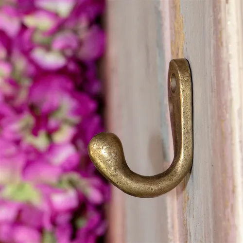 Kleiderhaken, Eisen, Antikmessing, klein, Wandhaken für Flurgarderobe, Keramik