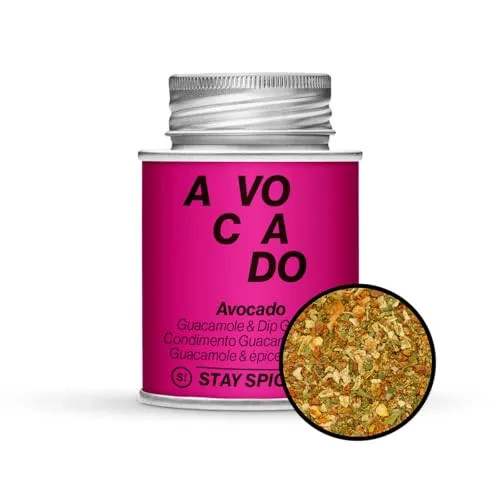 STAY SPICED ! Avocado Topping - Guacamole & Dip Gewürz - Avocado Gewürz für Avocado-Kreationen | Füllgewicht 85 g | verpackt in 170ml Schraubdose aus Weißblech zu 100% recyclebar