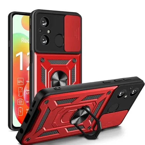 Produktbild betterfon Handyhülle für Xiaomi Redmi 12C | Stoßfest & Kratzfest | Mit Kameraschutz, Anti-Fingerabdruck & robustem Panzerschutz-Design | Rot