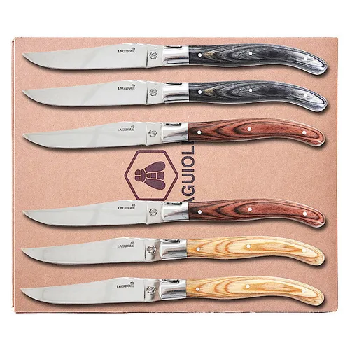 LAGUIOLE 6er Steakmesser Set Bouscaillous Fleischmesser Steak Messer Edelstahl