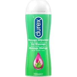 Durex Play Massage 2in1 200 ml - Gleitmittel für sinnliche Momente, pflegendes Gel mit Aloe Vera und integriertem Massage-Applikator für ein intensives Erlebnis - ideal für Körper und Intimbereich.