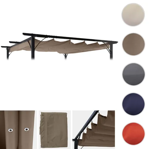 Ersatzbezug 320x250cm für Dach Pergola Pavillon HWC-C42 3x3m - taupe-braun - Zubehör für Pavillons, waschbarer Bezug aus 100% Polyester, wasserablaufend und witterungsfest für individuellen Sonnenschutz und Regenschutz.