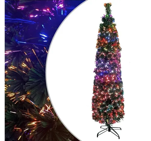 furnicato Künstlicher Weihnachtsbaum Grüner Weihnachtsbaum mit Glasfaser-Lichtleiter, 120 cm hoch, 35 cm