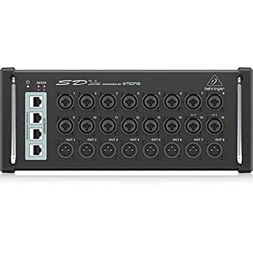 Behringer SD16 B-Stock - Digitale Stagebox - Zubehör für Gitarren & Bässe, B-Stock mit 16 Ein- und 8 Ausgängen, ideal für professionelle Live-Setups und flexible Audio-Übertragung.