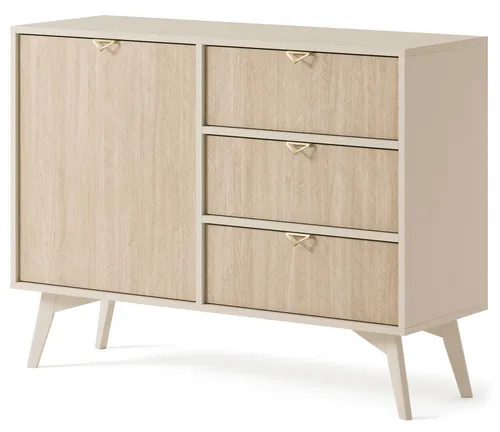 Kommode Sideboard Forest 106x38x80cm beige Herringbone