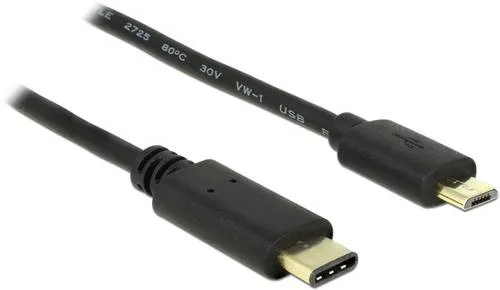 Delock CABLE USB TYPE-C 2.0 - 2m USB 2.0 Typ Micro-B Kabel, robust und ideal für Datenübertragung und Aufladung