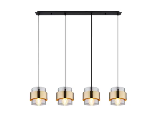 GLOBO LIGHTING LED Pendelleuchte - Hängeleuchte mit 4 dimmbaren LED Leuchtmitteln, warmweiß und stylish im modernen Design aus Metall und Rauchglas, ideal für Esstisch und Kochinsel.