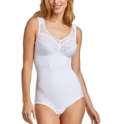Body MISS MARY Damen Gr. 100 Cup E - Weiß - Funktionsunterwäsche mit figurformendem Design, verstärkter Frontpartie und bezaubernder Spitzenverzierung für optimalen Halt und perfekten Sitz.