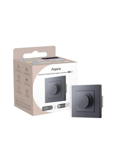 Dimmer Switch H2 EU - Grey - Smart Home Dimmer mit dualer Zigbee- und Matter-Unterstützung, ideal für einfache Installation ohne Neutralleiter. Perfekt für alle Lampentypen und bietet Funktionen wie Fernsteuerung und Zeitplanung.