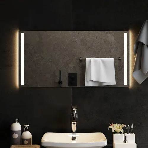 vidaXL LED-Badspiegel 80x40 cm - Standspiegel mit IP65-Schutzart, wasserdicht und ideal für jedes Badezimmer. Ausgestattet mit praktischer USB-Schnittstelle für einfachen Zugang und einfacher Montage mit mitgelieferten Haken.