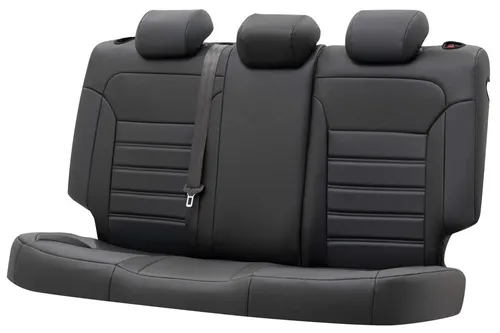 WALSER Autositzbezug Sport 6-tlg. für PKW - Hochwertiger Autositzbezug aus robustem Stoff mit dickem Schaumstoff für höchsten Komfort. Ideal für Fahrzeuge mit Seitenairbag, inklusive Rücksitzbezug, Kopfstützen- und Mittelarmlehnenbezügen.
