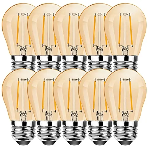 ProCrus E27 LED 2W Glühbirne,Vintage G45 2W Edison LED Lampe,2700K Warmweiß,Retro Beleuchtung Filament LED,100LM Leuchtmittel Ersatz für 10W,Nicht Dimmbar,Amber LED Birne,Energieklasse G,10er Pack