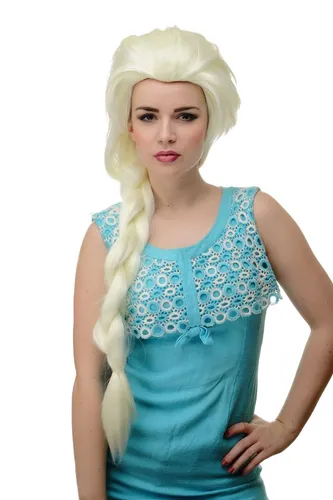 Perücke Damenperücke Cosplay langer Zopf toupiert platin-blond eisblond GFW2072L