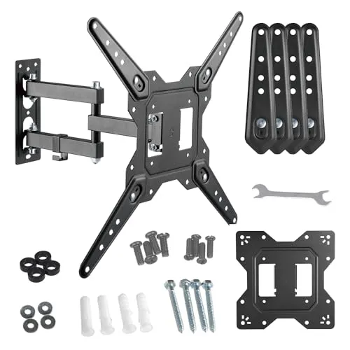 Maclean MC-701N TV-Wandhalterung - Schwenkbare Halterung für TVs 23-55 Zoll, bis 30 kg Tragfähigkeit, für optimale Flexibilität und Platzersparnis
