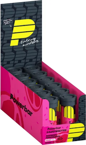 PowerBar 5Electrolytes Sports Drink - 12 x 10 Tabs, Raspberry-Pomegranate - Erfrischendes Sportgetränk mit 5 Elektrolyten, ideal zur schnellen Regeneration und optimalen Hydration während des Trainings.