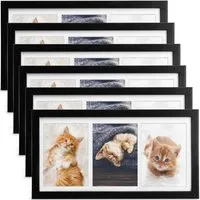 Bomoe Galeria Bilderrahmen Set 10x15cm Schwarz 6tlg - Gestalten Sie Ihre Wanddeko mit diesem eleganten Bilderrahmen Set aus MDF-Holz und bruchsicherem Kunststoffglas. Inklusive Passepartouts für kreative Gestaltung und Schutz Ihrer wertvollen Erinnerungen.