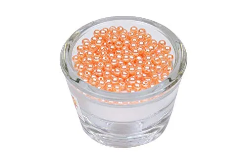 Creativery 200 Perlen 4mm apricot 714 // Kuststoff Bastelperlen Drahtsterne Wachsperlen Perlenkette