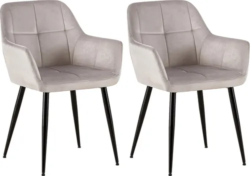 CLP 2er Set Esszimmerstuhl Emia in silber von CLP